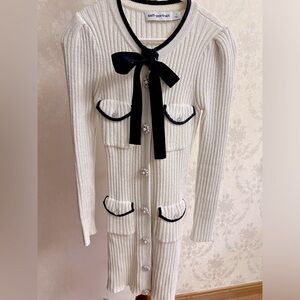 Self- Portrait star loves- wool knit dress with crystals